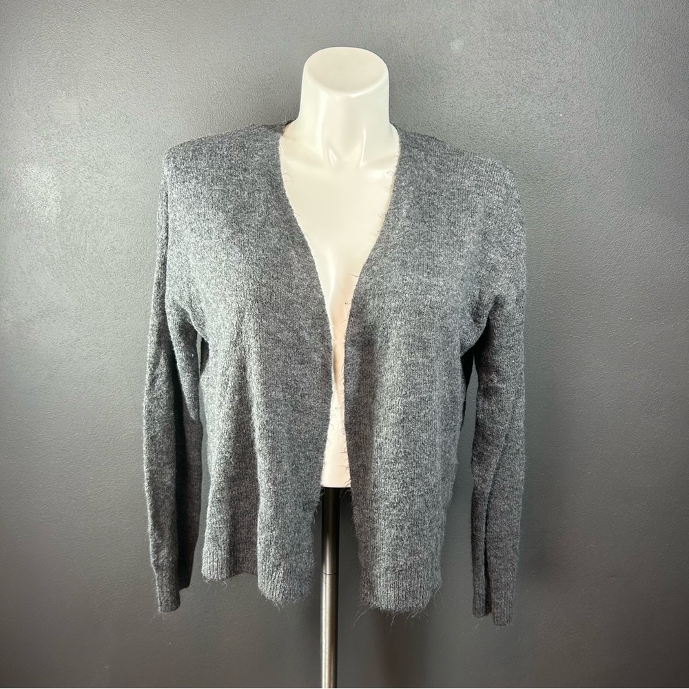 H&M Dark Gray Melange Open Front Cardigan M